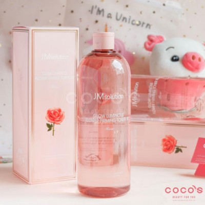 [600ml] Nước Hoa Hồng Dưỡng Ẩm, Làm Sáng Da Chiết Xuất Hoa Hồng JMsolution Glow Luminous Flower Firming Toner XL (ROSE)