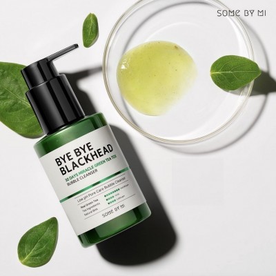 Sữa Rửa Mặt Sủi Bọt Loại Bỏ Mụn Đầu Đen Some By Mi Bye Blackhead 30 Days Miracle Green Tea Tox Bubble Cleanser 120g