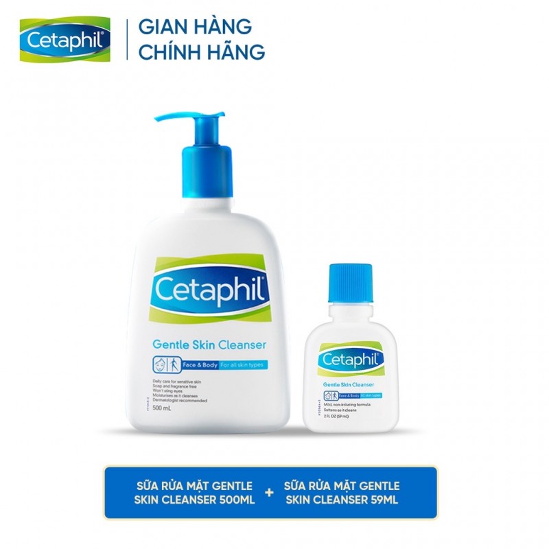 [Size 59ml] Sữa Rửa Mặt Lành Tính, Dịu Nhẹ Không Xà Phòng Cetaphil Gentle Skin Cleanser